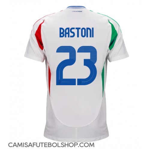 Camisa de time de futebol Itália Alessandro Bastoni #23 Replicas 2º Equipamento Europeu 2024 Manga Curta